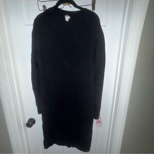 Black Long Sleeve Vneck sweater Dress